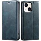 For iPhone 13 Suteni J02 Oil Wax Wallet Leather Phone Case(Blue) - 1