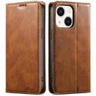 For iPhone 14 Suteni J02 Oil Wax Wallet Leather Phone Case(Brown) - 1