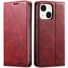 For iPhone 14 Suteni J02 Oil Wax Wallet Leather Phone Case(Red) - 1