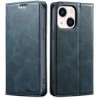 For iPhone 14 Suteni J02 Oil Wax Wallet Leather Phone Case(Blue) - 1