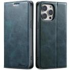 For iPhone 14 Pro Max Suteni J02 Oil Wax Wallet Leather Phone Case(Blue) - 1