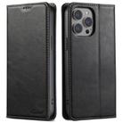 For iPhone 13 Pro Max Suteni J02 Oil Wax Wallet Leather Phone Case(Black) - 1