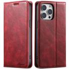 For iPhone 13 Pro Suteni J02 Oil Wax Wallet Leather Phone Case(Red) - 1