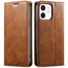 For iPhone 12 mini Suteni J02 Oil Wax Wallet Leather Phone Case(Brown) - 1