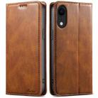 For iPhone XR Suteni J02 Oil Wax Wallet Leather Phone Case(Brown) - 1