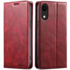 For iPhone XR Suteni J02 Oil Wax Wallet Leather Phone Case(Red) - 1