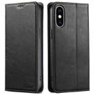 For iPhone XS Max Suteni J02 Oil Wax Wallet Leather Phone Case(Black) - 1