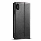 For iPhone XS Max Suteni J02 Oil Wax Wallet Leather Phone Case(Black) - 3