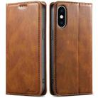 For iPhone XS Max Suteni J02 Oil Wax Wallet Leather Phone Case(Brown) - 1