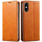 For iPhone XS Max Suteni J02 Oil Wax Wallet Leather Phone Case(Khaki) - 1