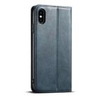 For iPhone XS Max Suteni J02 Oil Wax Wallet Leather Phone Case(Blue) - 3