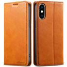 For iPhone X / XS Suteni J02 Oil Wax Wallet Leather Phone Case(Khaki) - 1