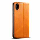 For iPhone X / XS Suteni J02 Oil Wax Wallet Leather Phone Case(Khaki) - 3