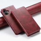 For iPhone 16 Suteni J02 Oil Wax Wallet Leather Phone Case(Red) - 1