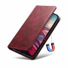 For iPhone 16 Suteni J02 Oil Wax Wallet Leather Phone Case(Red) - 3