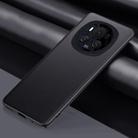 For Honor Magic6 Plain-leather All-inclusive Shockproof Phone Case(Black) - 1