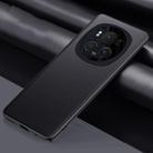 For Honor Magic6 Pro Plain-leather All-inclusive Shockproof Phone Case(Black) - 1