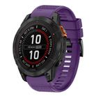 For Garmin Fenix 7X Pro 51mm Quick Release 26mm Silicone Watch Band(Purple) - 1