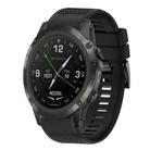 For Garmin D2 Delta PX Quick Release 26mm Silicone Watch Band(Black) - 1