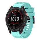 For Garmin Fenix 7X Solar Quick Release 26mm Silicone Watch Band(Mint Green) - 1