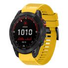 For Garmin Fenix 7X Solar Quick Release 26mm Silicone Watch Band(Yellow) - 1