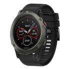 For Garmin Fenix 5X Sapphire Quick Release 26mm Silicone Watch Band(Black) - 1