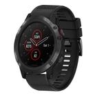 For Garmin Fenix 5X Plus Quick Release 26mm Silicone Watch Band(Black) - 1