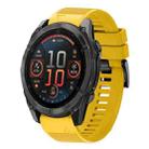 For Garmin Fenix 8 AMOLED 51mm Quick Release 26mm Silicone Watch Band(Yellow) - 1