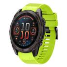 For Garmin Fenix 8 AMOLED 51mm Quick Release 26mm Silicone Watch Band(Lime Green) - 1