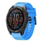 For Garmin Fenix 8 AMOLED 51mm Quick Release 26mm Silicone Watch Band(Sky Blue) - 1