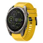 For Garmin Fenix 8 MIP 51mm Quick Release 26mm Silicone Watch Band(Yellow) - 1