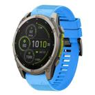 For Garmin Fenix 8 MIP 51mm Quick Release 26mm Silicone Watch Band(Sky Blue) - 1