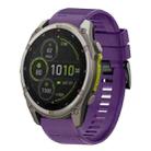 For Garmin Fenix 8 MIP 51mm Quick Release 26mm Silicone Watch Band(Purple) - 1