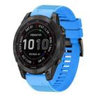 For Garmin Fenix 7 Sapphire Solar 22mm Quick Release Silicone Watch Band(Sky Blue) - 1