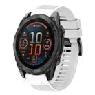 For Garmin Fenix 8 AMOLED 47mm Quick Release 22mm Silicone Watch Band(White) - 1