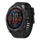 For Garmin Fenix 8 AMOLED 47mm Quick Release 22mm Silicone Watch Band(Black) - 1