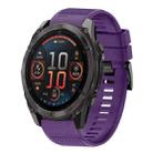 For Garmin Fenix 8 AMOLED 47mm Quick Release 22mm Silicone Watch Band(Purple) - 1