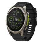 For Garmin Fenix 8 MIP 47mm Quick Release 22mm Silicone Watch Band(Black) - 1