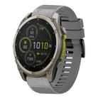 For Garmin Fenix 8 MIP 47mm Quick Release 22mm Silicone Watch Band(Grey) - 1