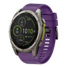 For Garmin Fenix 8 MIP 47mm Quick Release 22mm Silicone Watch Band(Purple) - 1