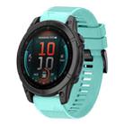 For Garmin Fenix E 47mm Quick Release 22mm Silicone Watch Band(Mint Green) - 1