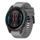 For Garmin Fenix E 47mm Quick Release 22mm Silicone Watch Band(Grey) - 1