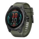 For Garmin Fenix E 47mm Quick Release 22mm Silicone Watch Band(Army Green) - 1