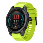 For Garmin Fenix E 47mm Quick Release 22mm Silicone Watch Band(Lime Green) - 1