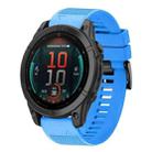 For Garmin Fenix E 47mm Quick Release 22mm Silicone Watch Band(Sky Blue) - 1