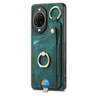 For Huawei nova 14 Retro Skin-feel Ring Card Bag Phone Case with Hang Loop(Green) - 2