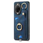 For Huawei nova 14 Retro Skin-feel Ring Card Bag Phone Case with Hang Loop(Blue) - 2