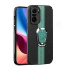 For Xiaomi Redmi K40 Magnetic Litchi Leather Back Phone Case with Holder(Green) - 1