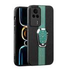 For Xiaomi Redmi K60E Magnetic Litchi Leather Back Phone Case with Holder(Green) - 1