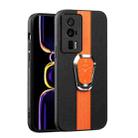 For Xiaomi Redmi K60 / K60 Pro Magnetic Litchi Leather Back Phone Case with Holder(Orange) - 1